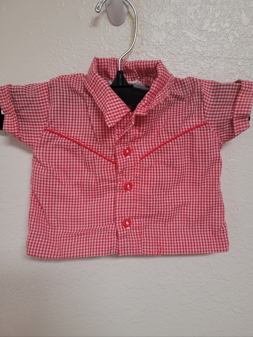 Vintage Western Red Gingham Short-Sleeve Shirt